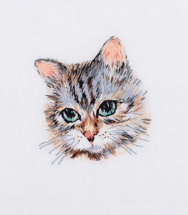 Набор для вышивания нитками Panna Живая картина JK-2278, Котенок, 6х7 см