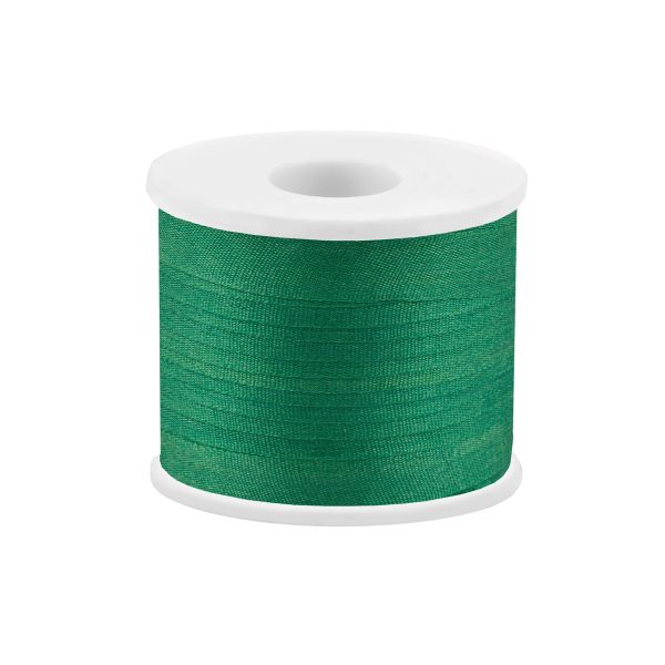 Лента (тесьма) шелковая 7.0 мм / 45.5±0.5 метров, №195 яр.зеленый, Gamma SR-7