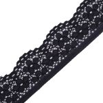 Кружево эластичное (стрейч) 25 мм / 50 метров, черный ирис, К009.025