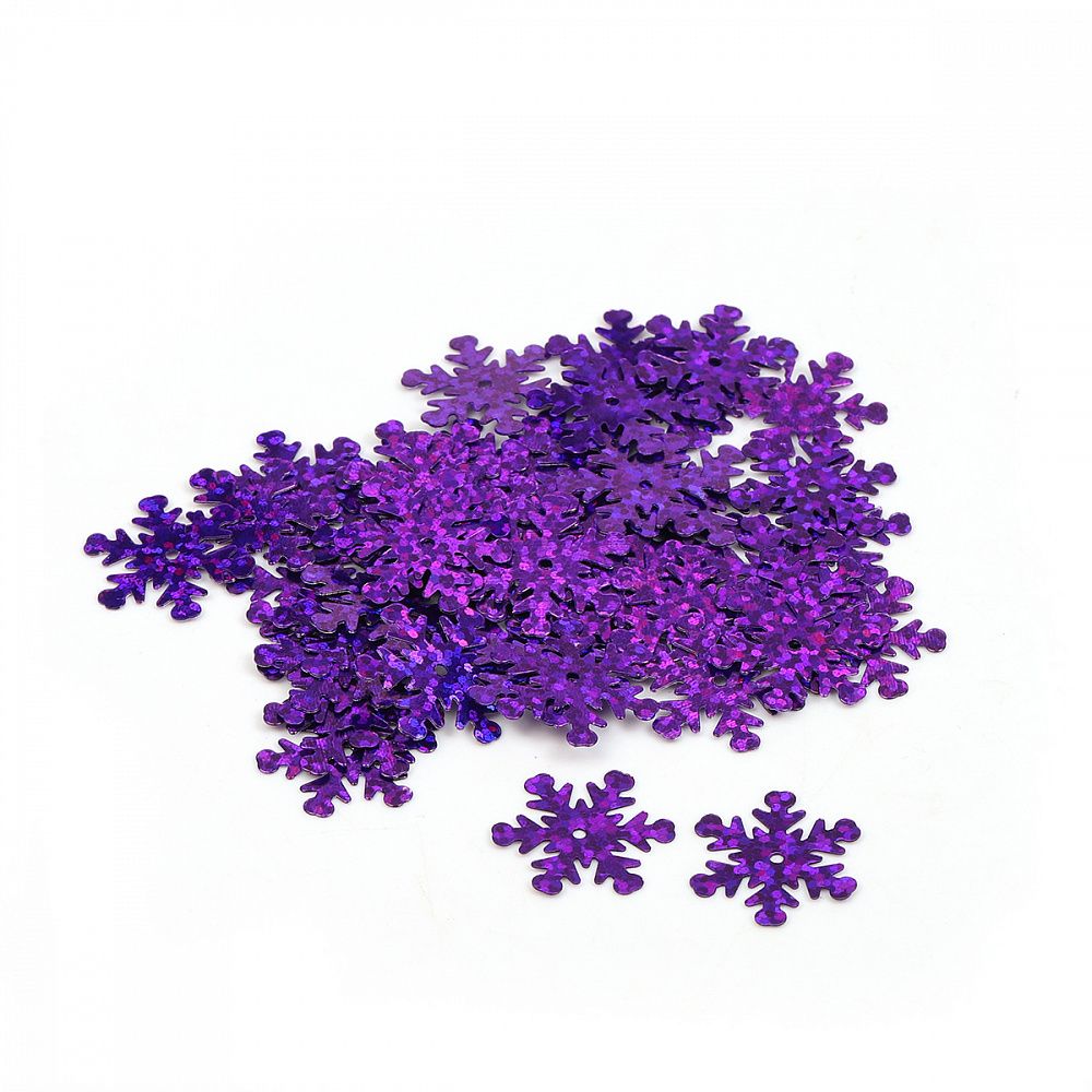 Пайетки плоские 18 мм, TBY-FLK524, цв.фиолетовый, уп.50г