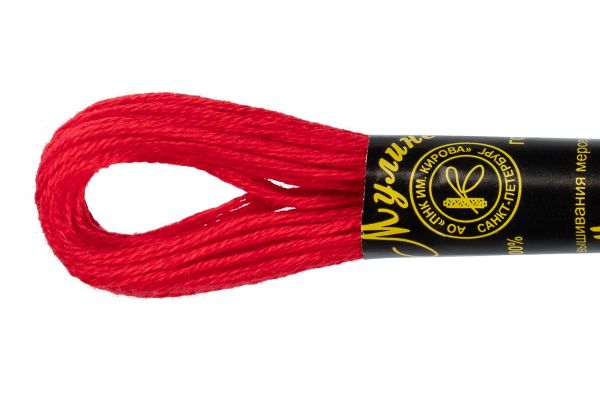 Мулине ПНК им.Кирова цв.0810 красный, Россия, 24 мотка по 8 метров