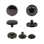 Кнопка Альфа (S-образная) ⌀12.5 мм, 36 шт, металл, нерж., 06 черн.никель, MIKRON JK 009