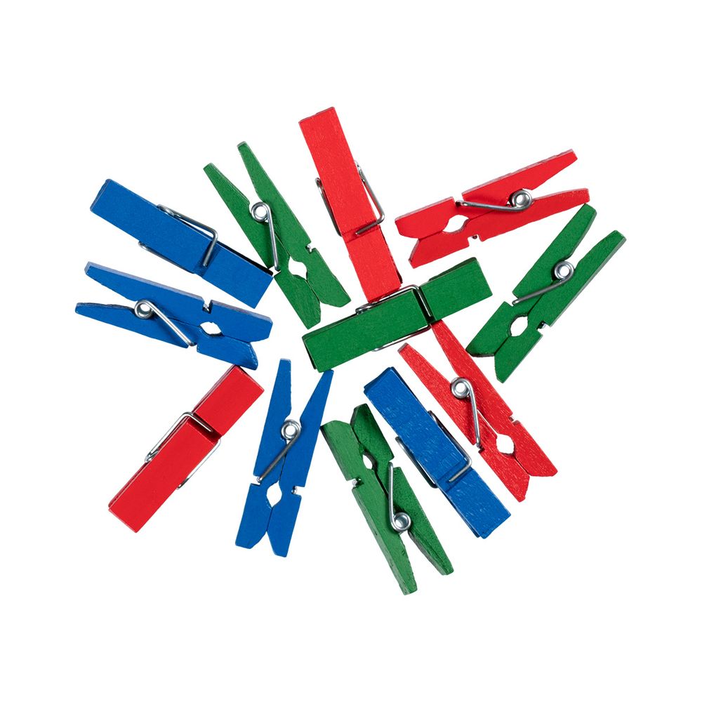 Прищепки декоративные 3.5 см, 60 шт, 08 Праздничное настроение (красный, синий, зеленый), Mr.Painter DKN-05