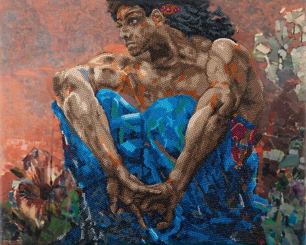 Алмазная (кристальная) мозаика Фрея GTG-ALPD-259, Демон сидящий. Михаил Врубель, на подрамнике, 50х40 см