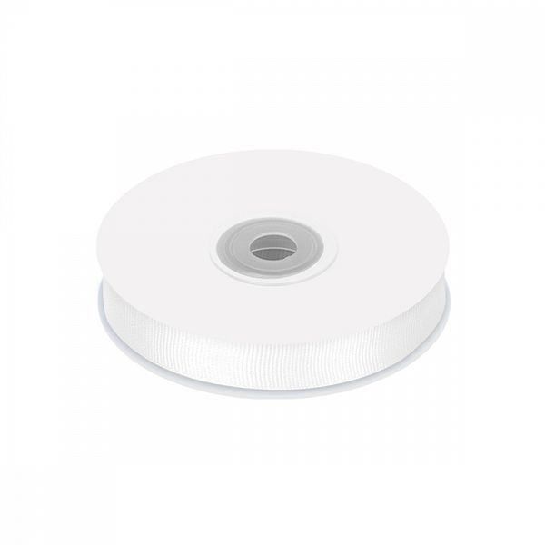 Лента репсовая (в рубчик) 15.0 мм, цв. 029 белый For Hobby, уп. 22.86м (±1м)