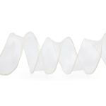 Лента декоративная с волнистым краем 38.0 мм / 18.29±1 метров, 100% органза, (02 молочный)