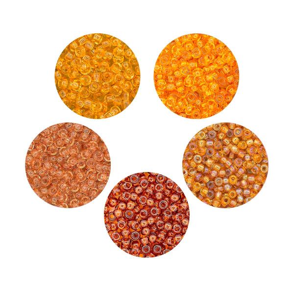 Набор бисера Preciosa 068, 5 цветов по 20 гр, № 10/0 (2.3 мм), диаметр 2,3 мм, 100 гр