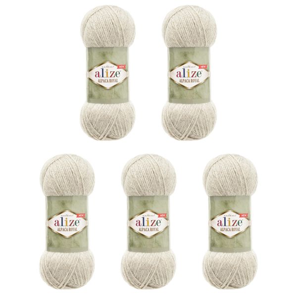 Пряжа Alize (Ализе) Alpaca Royal New / уп.5 мот. по 100 г, 250м, (152 бежевый меланж)