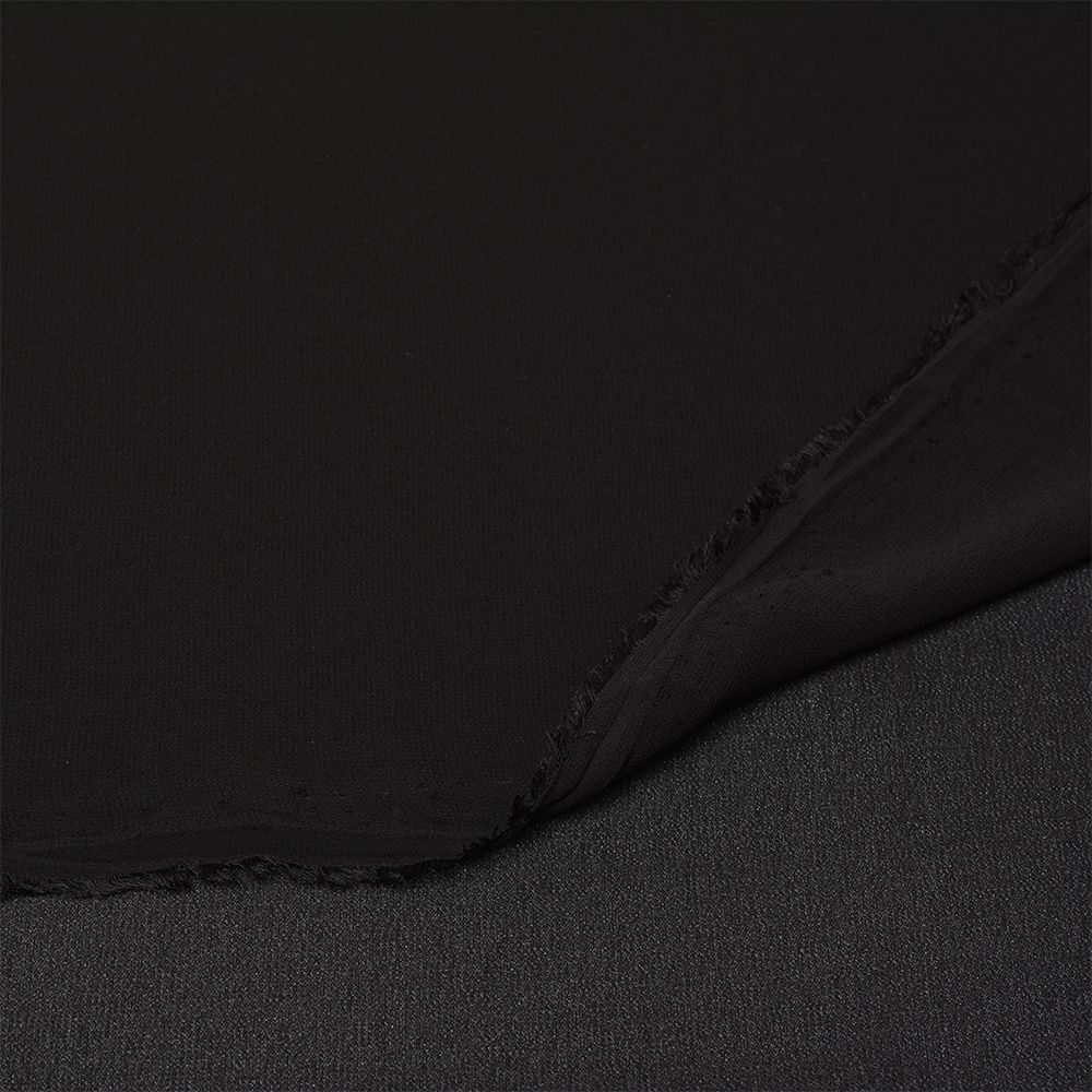 Креп-шифон 105 г/м², шир.150 см, цв.10 черный, 30м /TOS/