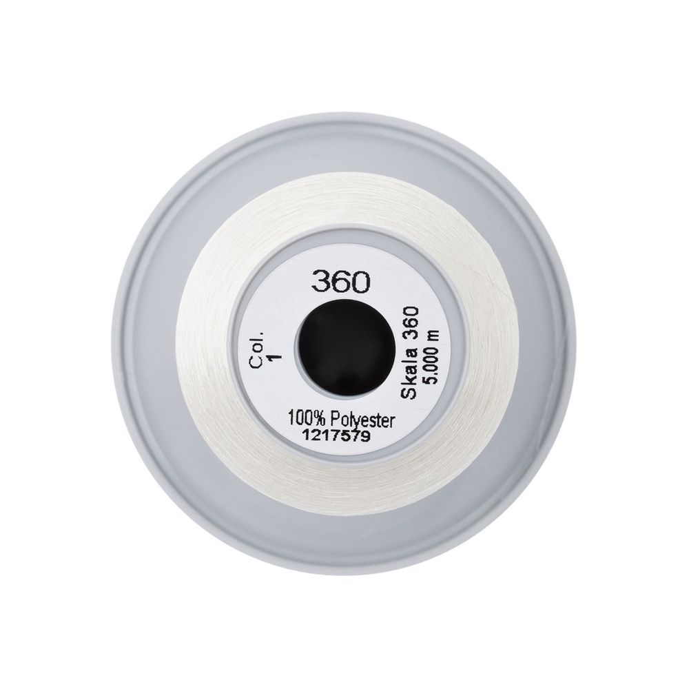 Нитки некрученые бондированные Gutermann Skala 360, 5000м, 749591, 001 молочный, 1 катушка
