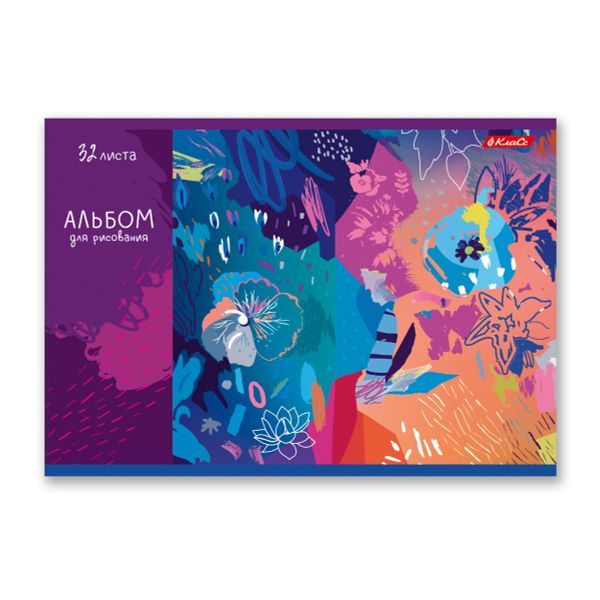 Альбом для рисования 100 г/м², A4 29х20.5 см, 32 л. на скобе, 5 шт, 000216 Цветочная фантазия, Светоч 32АЛСК4_0_3_9