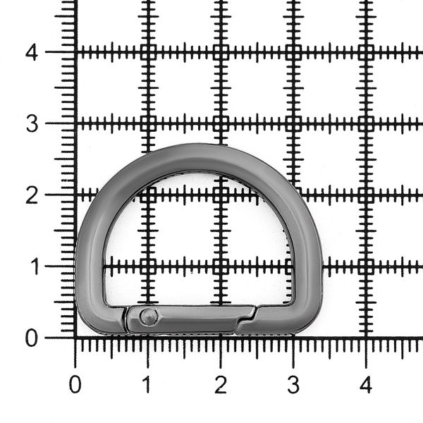 Карабин металл полукольцо 25 мм, олово (черный никель), MB_2232, 6 шт