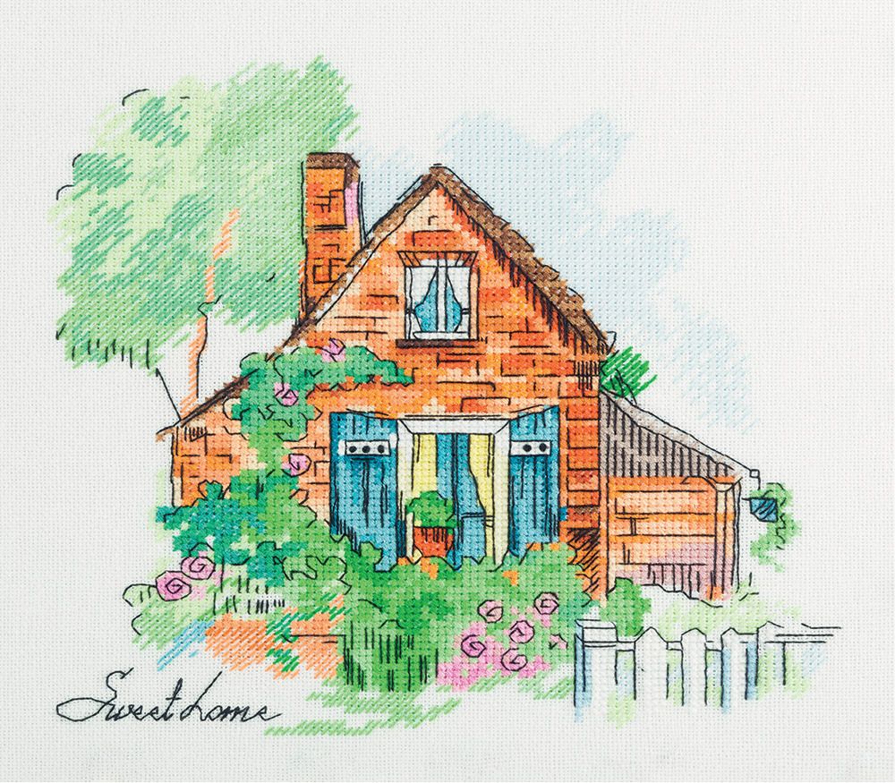 Набор для вышивания нитками Panna, Уютный домик, 21,5х21 см