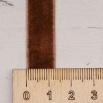 Лента бархатная (тесьма) 12.0 мм / 32.9±2 метров, 0081-1211, 208 коричневый