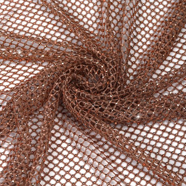 Сетка бельевая со стразами 100 г/м², шир.140 см / 1 метр, 2025 цв.68 бежевый /2025.68/1/