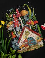 Набор для вышивания нитками Panna, Грибной домик, 24.5х19 см, Panna