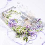 Набор для вышивания нитками Чудесная игла, Нежные клематисы, 20х26 см