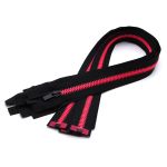 Молния трактор Arta Т6 (6 мм) 1 зам., разъем., 70 см, Neon, цв. 077 черный / 081 яр.розовый, уп.5 шт