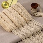 Набор вязаного кружева Kruzhevo №3 цв.молочный (6 дизайнов по 2м)