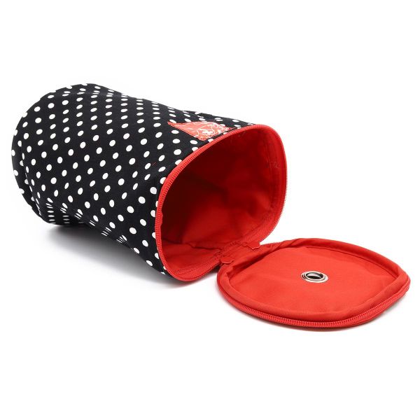 Футляр для пряжи, Prym Полька дот черно-белый, 14,5х21,5 см