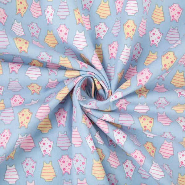 Ткань для пэчворка Peppy Молочные сны фланель, отрез 100х110 см, 175 г/м², МС-04 голубой, Peppy