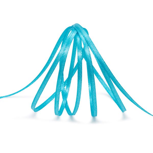 Лента атласная 2-сторонняя 3.0 мм / 100±2 метров, (136 ярко-голубой), Globus