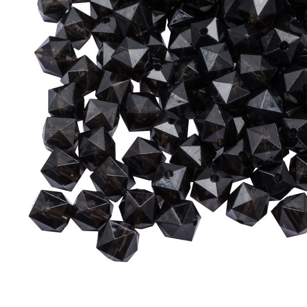 Бусины акрил ⌀10 мм, прозрач. в цвете, граненый куб, 500 г, Astra&Craft (671 серый)