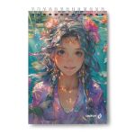 Блокнот на гребне, выборочный лак, A5 60 л., 4 шт, клетка, Нимфы 01256, Светоч Б131