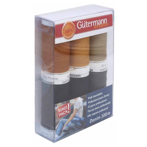 Швейные нитки (набор) Gutermann Denim 100м, 6 катушек