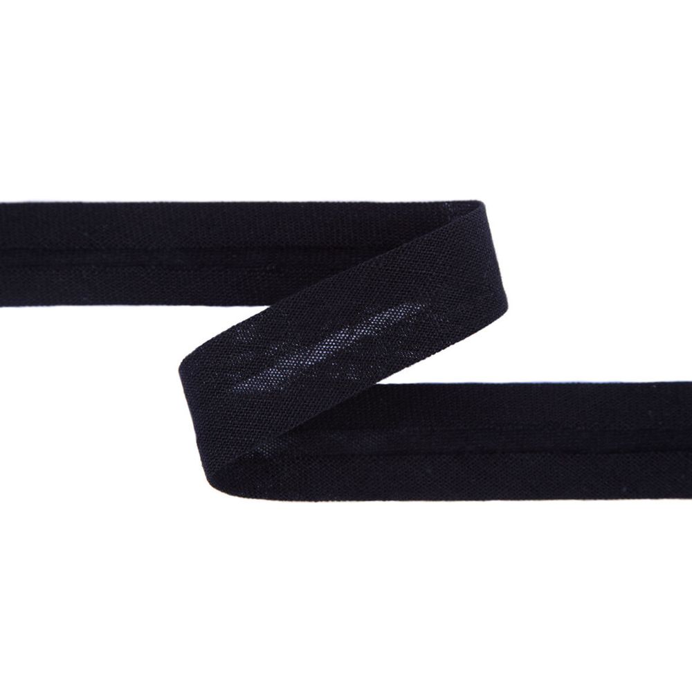 Косая бейка хлопковая 15 мм / 5 шт по 5.4 метра, _черный(080/081), Gamma GK-15C