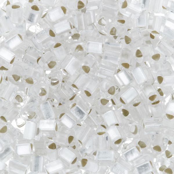 Бисер Toho 11/0 Triangle 4 (2.2 мм), 25 г (5х5 г), 0021F серебристый/матовый