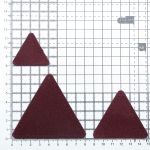 Набор заплаток пришивных из замши, треугольник равностор. 4, 6 и 8см, с перфорацией, 3 шт (31 бордовый), 59406