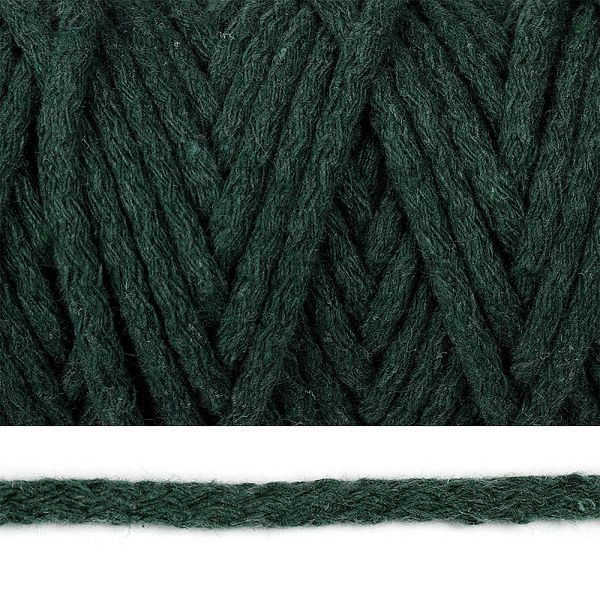 Шнур круглый х/б ⌀8.0 мм / 50 метров, с наполнителем, 2121 т.зеленый