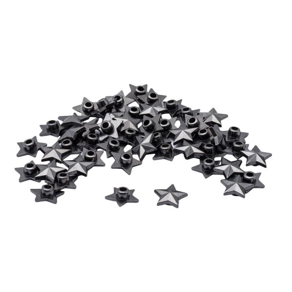 Хольнитены джинсовые ⌀12 мм, Звезда цв.металл |БЕЗ ГВОЗДЯ|, чер.никель BIG, 50 шт, 69103