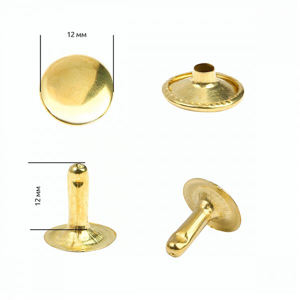 Хольнитены односторонние сталь 12х12 мм, №123, TBY.5112 цв. золото уп. 1000 шт, TBY