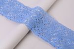 Кружево вязаное (тесьма) широкое 120-125 мм / 25 м, голубой, Gamma С3749Г17(рис.125.01.038)