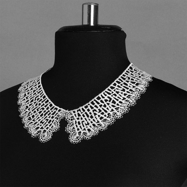 Пришивной кружевной воротник гипюр Premium 21см, TR.12544, цв.белый, 50 комп, Kruzhevo