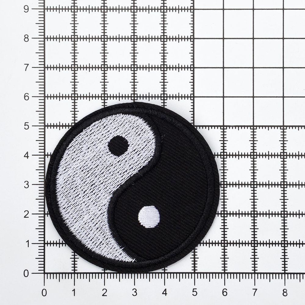 Термоаппликация инь и ян ⌀6 см, чёрно-белый, 10шт