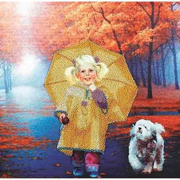 Набор для вышивания нитками Alisena ВН1013, На прогулке 30х30 см