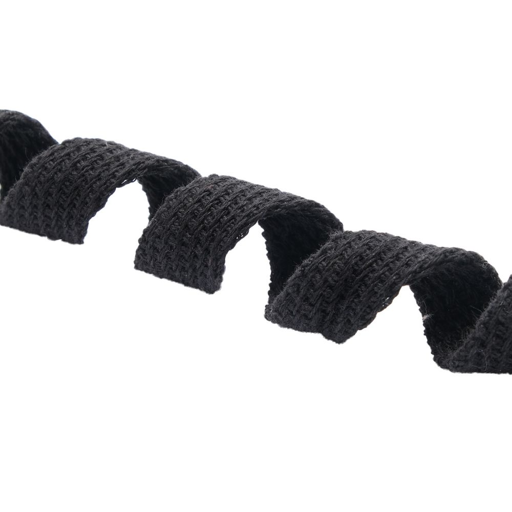 Шнур плоский плетеный х/б ⌀15.0 мм / 20 метров, цв.3 черный