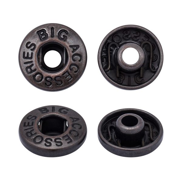 Часть кнопки 5 (S-образная) 11,5мм (B) металл, темная медь, 1317, 100 шт