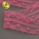 Кружево отделочное в стиле "трикотаж" 40 мм, TBY 150-1, цв.16 коралловый, уп.27.4м