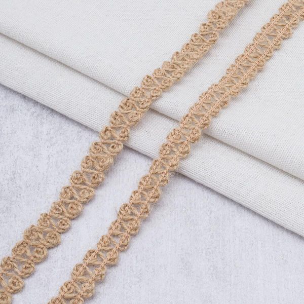 Тесьма отделочная джутовая 10 мм / 30 метров, 1-Н19, 23478