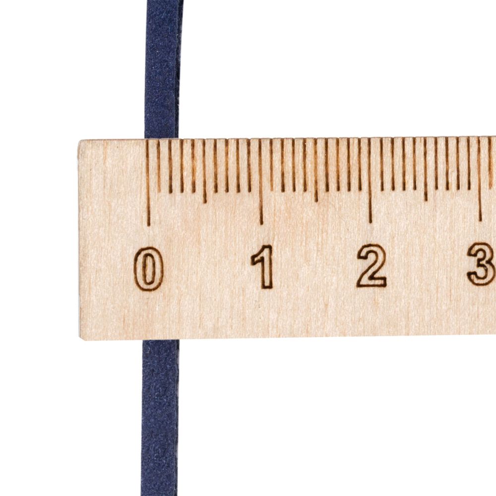 Шнур кожа натуральная ⌀3.0 мм / 1 метр, дизайн 301, 100% кожа, т.синий