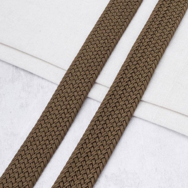 Стропа (ременная лента) 34 мм / 22.86 метра, [49.32 г/пог.м], плетеная эластичная, 09 т.бежевый, 3Al296