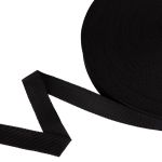 Тесьма (лента) окантовочная 22 мм / 100 метров, черный, Gamma 022 О черный