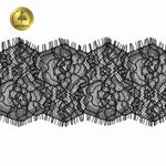 Кружево шантильи (реснички) 80 мм, цв.2 черный, 3 метра, Kruzhevo