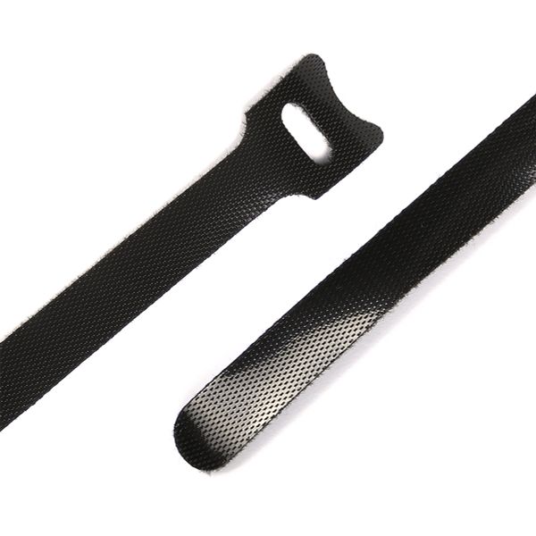 Лента контактная липучка (велкро) хомут 30 мм, 1,2 см, 100 шт, черный, кач.