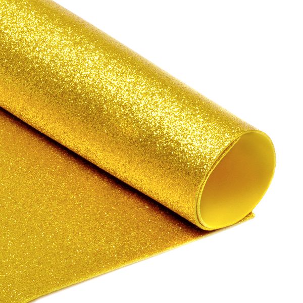 Фоамиран глиттерный 2 мм MG.GLIT.H042 цв.т.желтый, 20х30 см