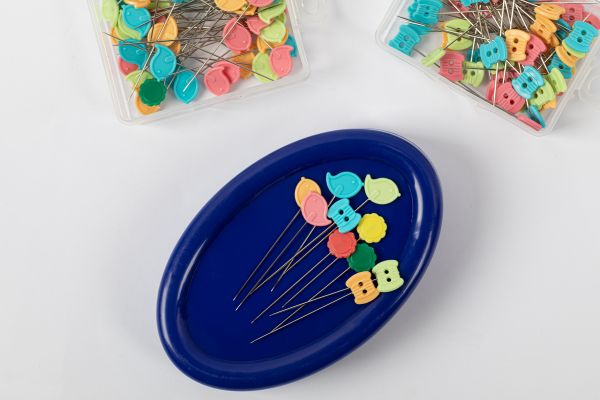 Булавки для квилтинга 45 мм, 60 шт, сталь, в пластиковой коробке, Gamma PHK-30